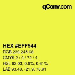 Color code: HEX #EFF544 | qconv.com