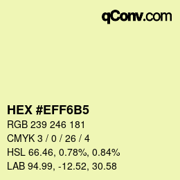 カラーコード: HEX #EFF6B5 | qconv.com