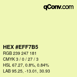 カラーコード: HEX #EFF7B5 | qconv.com