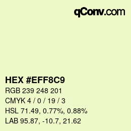 Color code: HEX #EFF8C9 | qconv.com