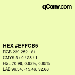 カラーコード: HEX #EFFCB5 | qconv.com