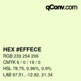 Color code: HEX #EFFECE | qconv.com