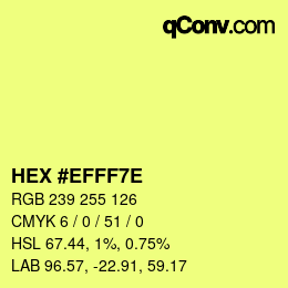 Color code: HEX #EFFF7E | qconv.com