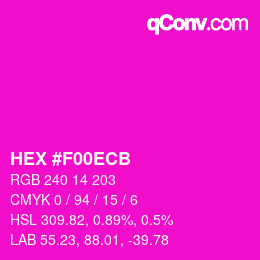 Color code: HEX #F00ECB | qconv.com