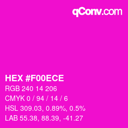 Color code: HEX #F00ECE | qconv.com