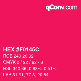 Color code: HEX #F0145C | qconv.com