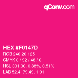 Color code: HEX #F0147D | qconv.com