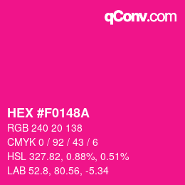 Color code: HEX #F0148A | qconv.com