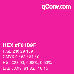 Color code: HEX #F01D9F | qconv.com