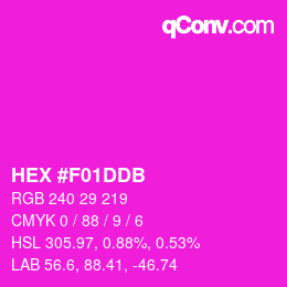 カラーコード: HEX #F01DDB | qconv.com
