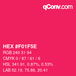 Color code: HEX #F01F5E | qconv.com