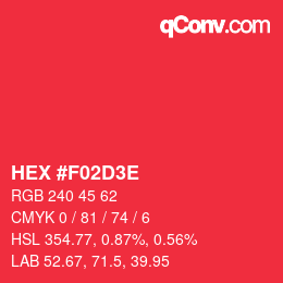 Color code: HEX #F02D3E | qconv.com