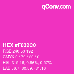 Color code: HEX #F032C0 | qconv.com