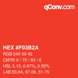 Color code: HEX #F03B2A | qconv.com