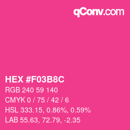 Color code: HEX #F03B8C | qconv.com