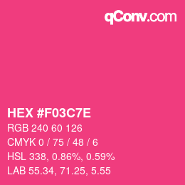 Color code: HEX #F03C7E | qconv.com