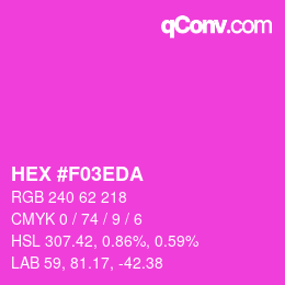 Color code: HEX #F03EDA | qconv.com