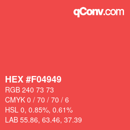 Color code: HEX #F04949 | qconv.com