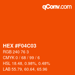 Color code: HEX #F04C03 | qconv.com
