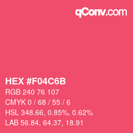 Color code: HEX #F04C6B | qconv.com
