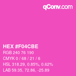 Color code: HEX #F04CBE | qconv.com