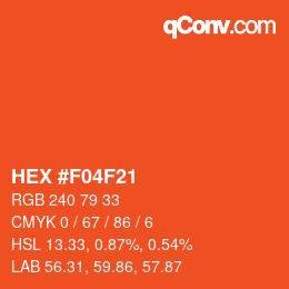 Color code: HEX #F04F21 | qconv.com