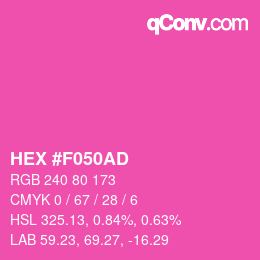 Color code: HEX #F050AD | qconv.com