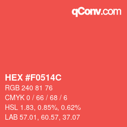 Color code: HEX #F0514C | qconv.com