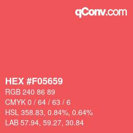 Color code: HEX #F05659 | qconv.com