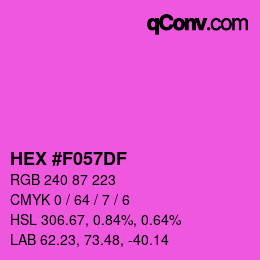 カラーコード: HEX #F057DF | qconv.com