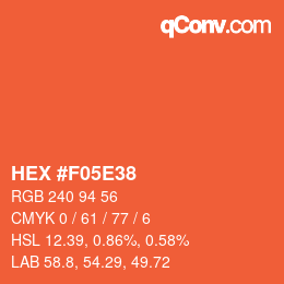 カラーコード: HEX #F05E38 | qconv.com