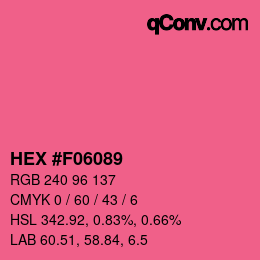 颜色代码: HEX #F06089 | qconv.com
