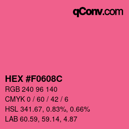 Color code: HEX #F0608C | qconv.com