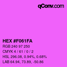 Color code: HEX #F061FA | qconv.com