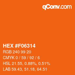 Color code: HEX #F06314 | qconv.com