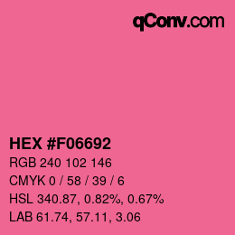 颜色代码: HEX #F06692 | qconv.com