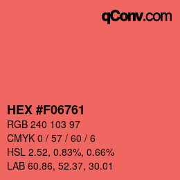 カラーコード: HEX #F06761 | qconv.com