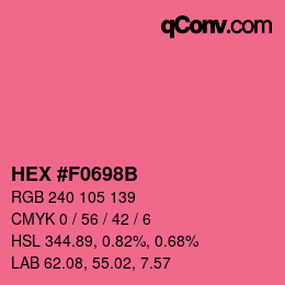 Color code: HEX #F0698B | qconv.com