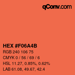 Color code: HEX #F06A4B | qconv.com
