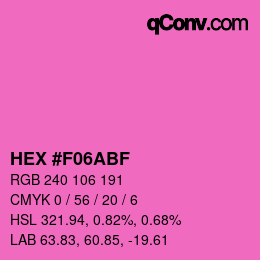 Código de color: HEX #F06ABF | qconv.com