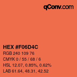 Color code: HEX #F06D4C | qconv.com