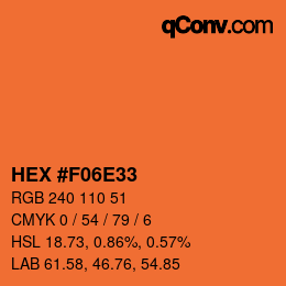 颜色代码: HEX #F06E33 | qconv.com
