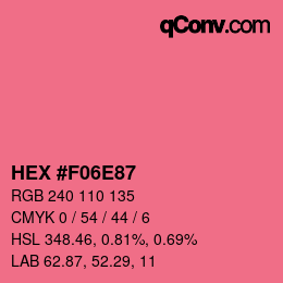 Farbcode: HEX #F06E87 | qconv.com