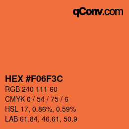 Color code: HEX #F06F3C | qconv.com