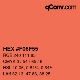 カラーコード: HEX #F06F55 | qconv.com