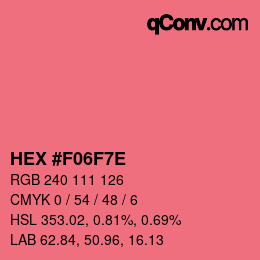Color code: HEX #F06F7E | qconv.com