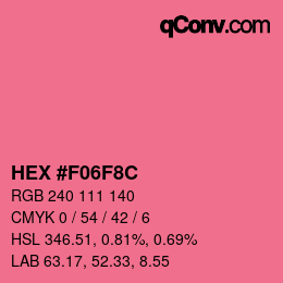 Color code: HEX #F06F8C | qconv.com