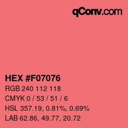 颜色代码: HEX #F07076 | qconv.com