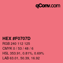 Color code: HEX #F0707D | qconv.com