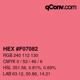 カラーコード: HEX #F07082 | qconv.com